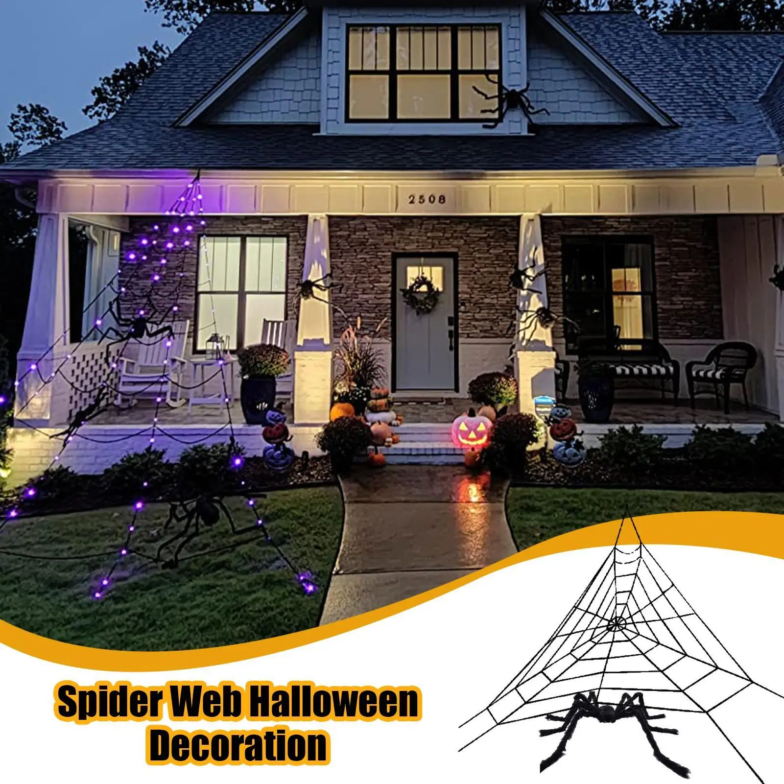 Spider Web Decoration Outdoor Spider Decor 8 Light Modes Realistic LED Glow-Up Giant Size For Haunted House Window Door Yard
Spider Web Decoration Outdoor Spider Decor 8 Light Modes Realistic LED Glow-Up Giant Size For Haunted House Window Door Yard