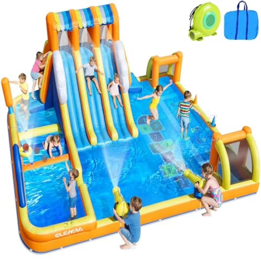 Inflatable Water Slide for Big,950W Air Blower, 20.07x15.91FT, 12 in 1 Bounce House, 3 Long Slides, Digital Springboard, Climbi
Inflatable Water Slide for Big,950W Air Blower, 20.07x15.91FT, 12 in 1 Bounce House, 3 Long Slides, Digital Springboard, Climbi