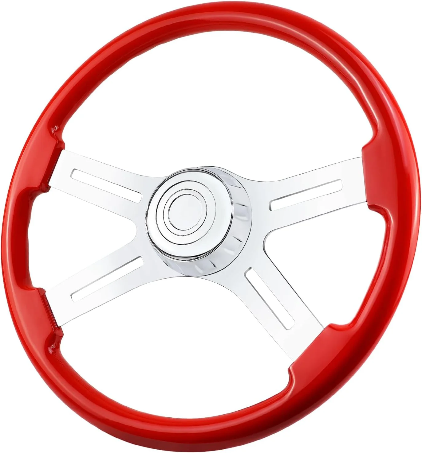 18" Solid Wood lacquering Truck Steering Wheel 4 Spoke Aluminum Chrome Plated Steering Wheel for Semi-Trailers,Trucks
18" Solid Wood lacquering Truck Steering Wheel 4 Spoke Aluminum Chrome Plated Steering Wheel for Semi-Trailers,Trucks