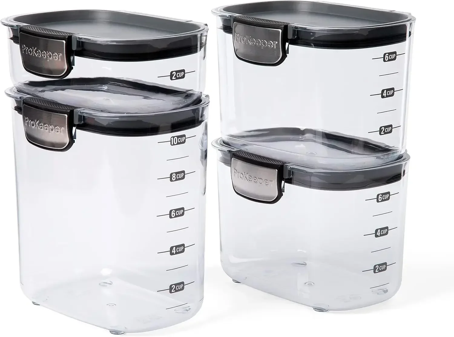 ProKeeper+ 4-Piece Clear Plastic Modular Airtight Pantry Food/Snack Kitchen Storage Organization Container Canister Set
ProKeeper+ 4-Piece Clear Plastic Modular Airtight Pantry Food/Snack Kitchen Storage Organization Container Canister Set