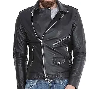 Men Leather Jacket -imitation Lambskin Winter Vintage Motorcycle Biker Jacket, Moto Riding & Racing Jacket 16 S1419c23cb1624b039fc2a494abb127128