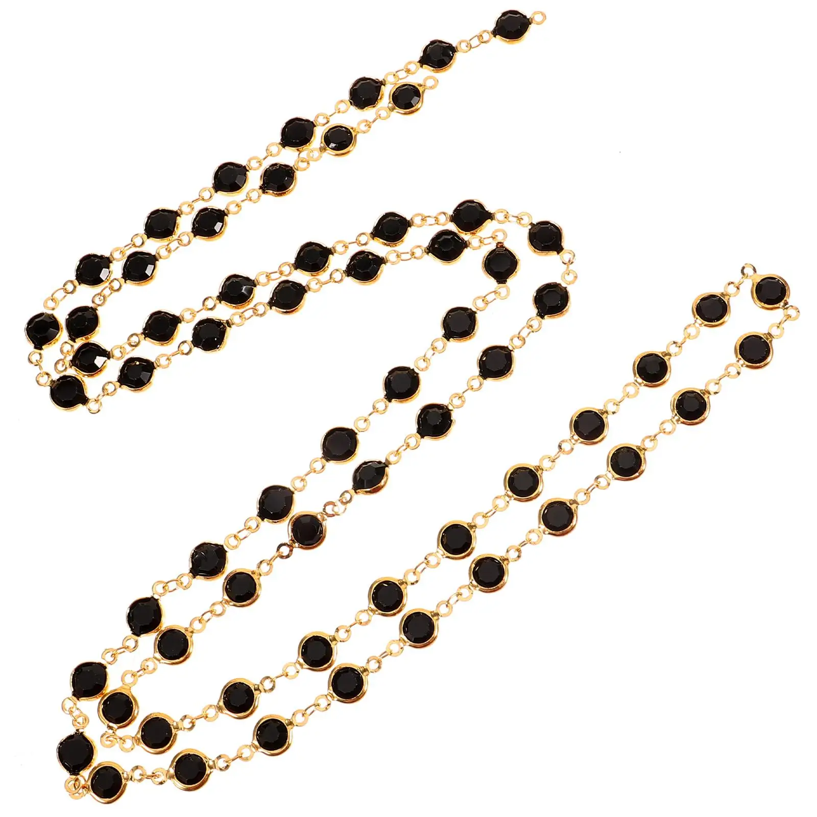 Vintage French Zircon Chain for DIY Sweater Necklace Making Copper Accessories Black Zircon Gilded Metal Jewelry Chains Supplies
Vintage French Zircon Chain for DIY Sweater Necklace Making Copper Accessories Black Zircon Gilded Metal Jewelry Chains Supplies
