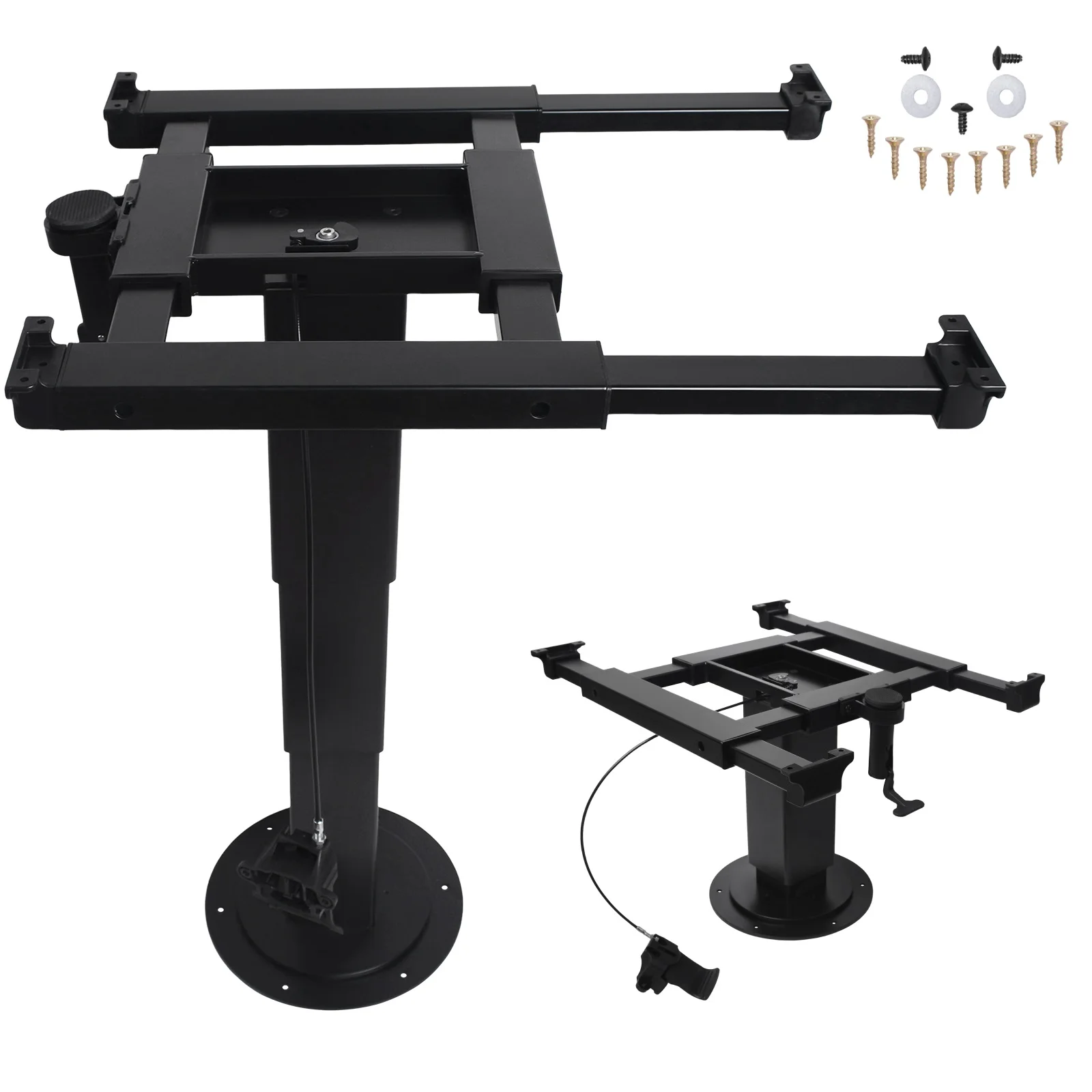 Pneumatic RV Dinette to Bed Base Pedestal, 4-Way Sliding Mount with Gas Lift (Up/Down/Front/Back) for Marine Boat Trailer
Pneumatic RV Dinette to Bed Base Pedestal, 4-Way Sliding Mount with Gas Lift (Up/Down/Front/Back) for Marine Boat Trailer