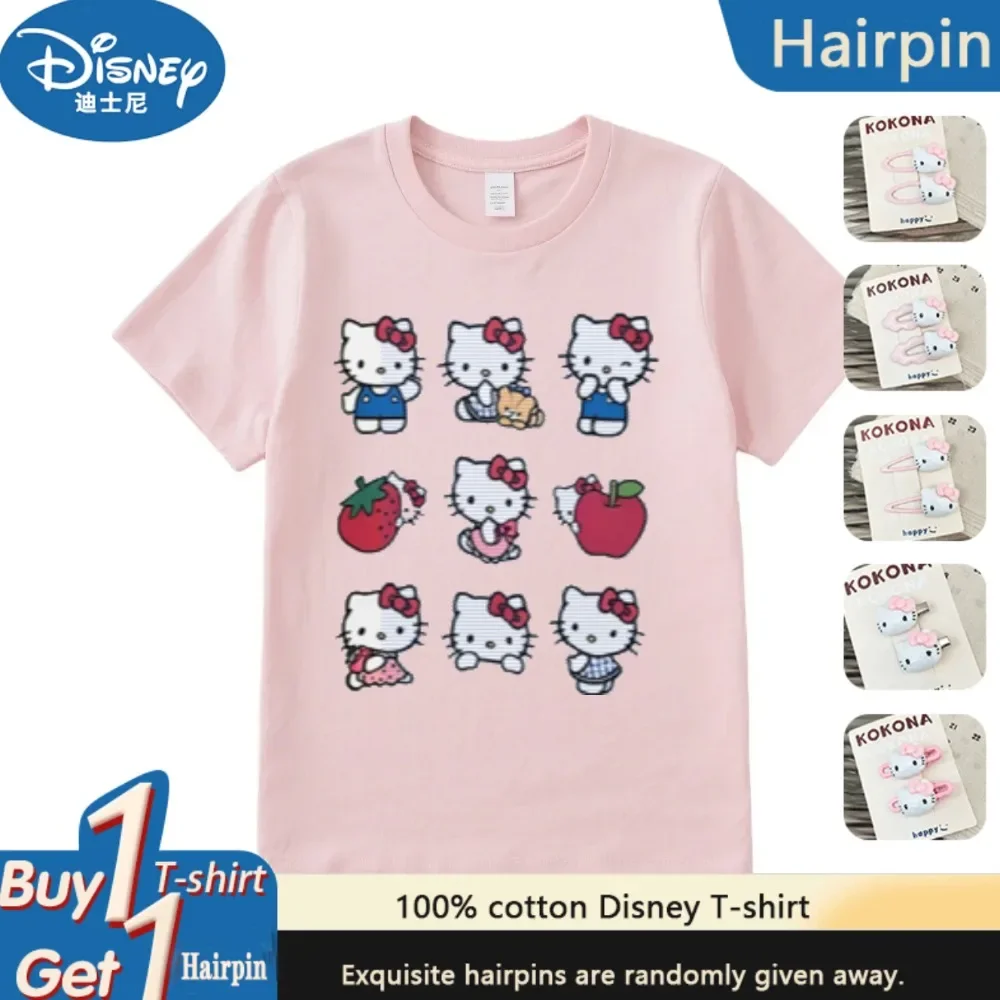 Summer Disney Parent-child Clothing Joint HelloKitty Cat Cartoon Cute Cotton T-shirt Casual Loose Round Neck Half Sleeve
Summer Disney Parent-child Clothing Joint HelloKitty Cat Cartoon Cute Cotton T-shirt Casual Loose Round Neck Half Sleeve