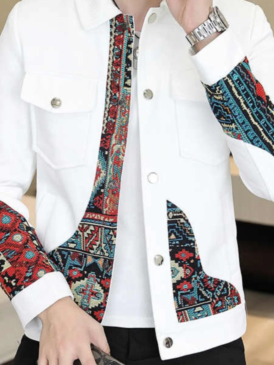 Новая мужская куртка-жакет в стиле пэчворк, приталенного кроя, с отложным воротником, в этническом стиле, модный дизайн, весна-осень
Новая мужская куртка-жакет в стиле пэчворк, приталенного кроя, с отложным воротником, в этническом стиле, модный дизайн, весна-осень