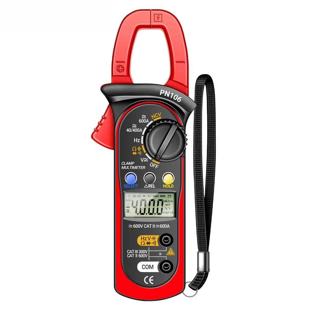 PN106 Digital Multimeter Tester High Precision True RMS CAT III 300V/CAT II 600V 600A AC/DC Clamp Resistance DC Current
PN106 Digital Multimeter Tester High Precision True RMS CAT III 300V/CAT II 600V 600A AC/DC Clamp Resistance DC Current