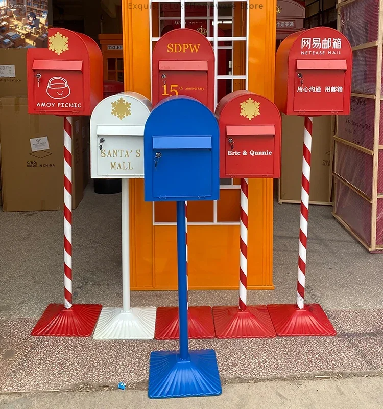 Wrought iron vertical mailbox, retro mailbox, mailbox with lock, suggestion box, outdoor floor-to-ceiling mailbox, red
Wrought iron vertical mailbox, retro mailbox, mailbox with lock, suggestion box, outdoor floor-to-ceiling mailbox, red