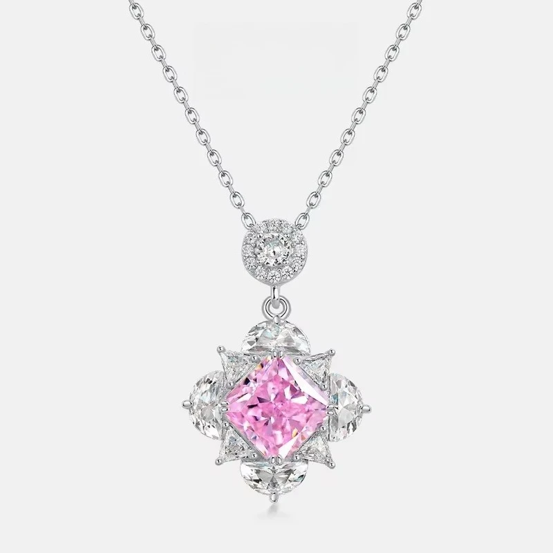 High Carbon Diamond Pendant, High-end Square Ice Flower Cut Necklace S925 Silver Plated 18K Gold PT950 Platinum
High Carbon Diamond Pendant, High-end Square Ice Flower Cut Necklace S925 Silver Plated 18K Gold PT950 Platinum