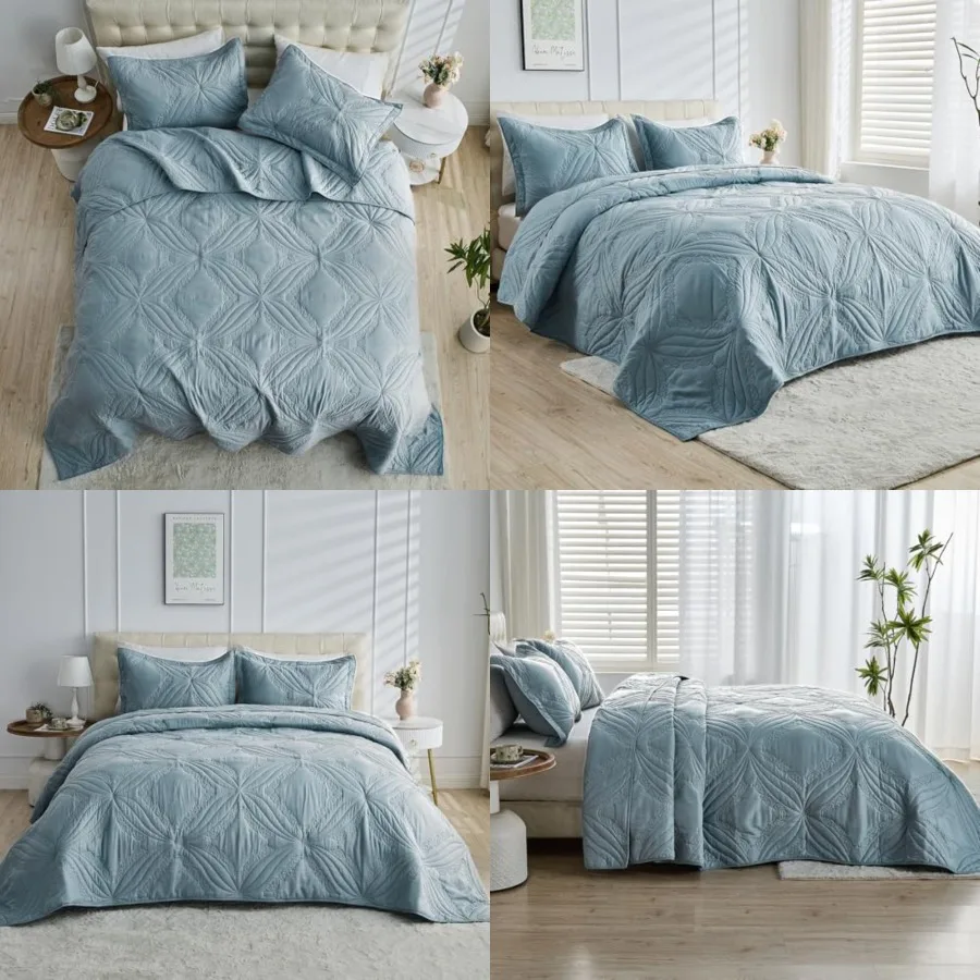 Bedspreads for Tall or Split ifornia Bed Lightweight Ultrasonic Quilted Coverlet Set 3 Pieces 1 Quilt 2 Pillow Shams
Bedspreads for Tall or Split ifornia Bed Lightweight Ultrasonic Quilted Coverlet Set 3 Pieces 1 Quilt 2 Pillow Shams