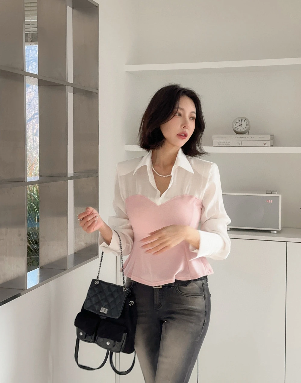 Женская модная приталенная блузка с длинным рукавом и воротником, в стиле колор-блок, для офиса, с эффектом стройности, от Dongda Gate
Женская модная приталенная блузка с длинным рукавом и воротником, в стиле колор-блок, для офиса, с эффектом стройности, от Dongda Gate