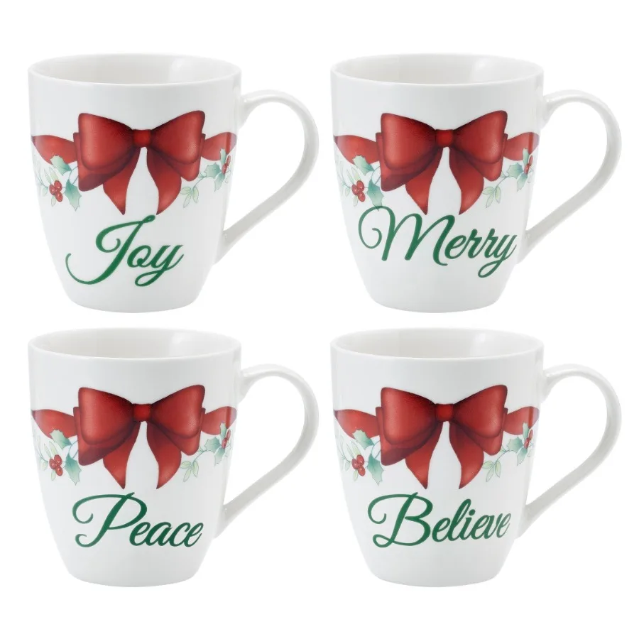 Winterberry Porcelain 20 oz Mug Sentiment Bows Set of 4
Winterberry Porcelain 20 oz Mug Sentiment Bows Set of 4