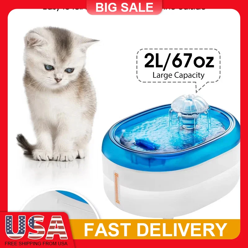 2L Cat Water Fountain with Filter Ultra Quiet Pet Water Dispenser BPA Free Automatic Drinking Bowl for Cats Dogs Indoor Use
2L Cat Water Fountain with Filter Ultra Quiet Pet Water Dispenser BPA Free Automatic Drinking Bowl for Cats Dogs Indoor Use