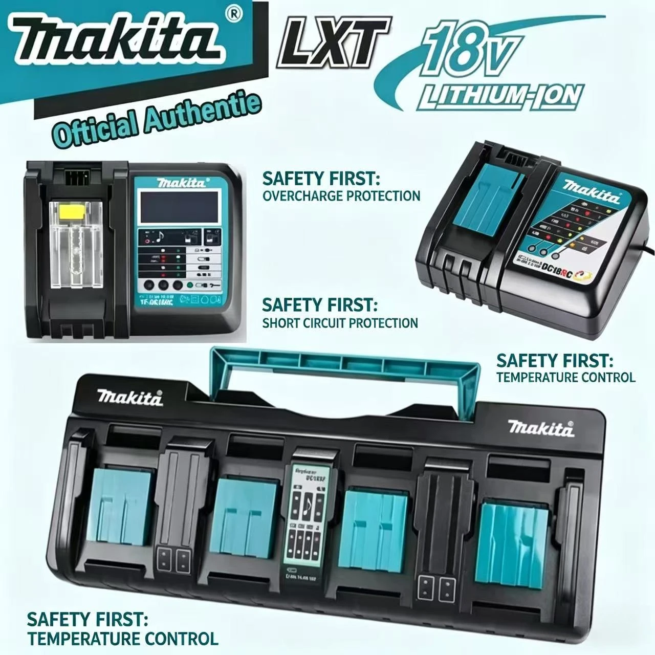 Professional Makita 14.4V-18V LXT Charger DC18RC For BL1830B BL1840B BL1850B BL1430B High Quality Battery Charger
Professional Makita 14.4V-18V LXT Charger DC18RC For BL1830B BL1840B BL1850B BL1430B High Quality Battery Charger