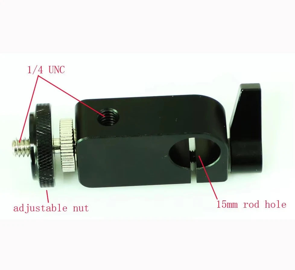 DSLR 15mm Rod 1/4" Screw Rod Clamp Holder For LED Light DSLR Camera 5D2 5D3 7D tripod camera, 1/4-20 screw adapter w/ 15mm clip
DSLR 15mm Rod 1/4" Screw Rod Clamp Holder For LED Light DSLR Camera 5D2 5D3 7D tripod camera, 1/4-20 screw adapter w/ 15mm clip