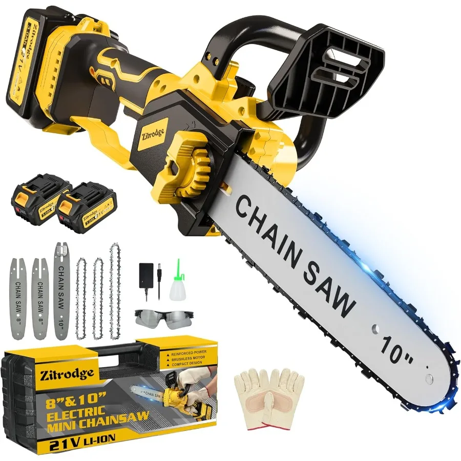8“ & 10” Mini Chainsaw Cordless Battery Powered Electric Chainsaw 2 in 1 Brushless Battery Chainsaws Handheld Chain Saw for Tree
8“ & 10” Mini Chainsaw Cordless Battery Powered Electric Chainsaw 2 in 1 Brushless Battery Chainsaws Handheld Chain Saw for Tree