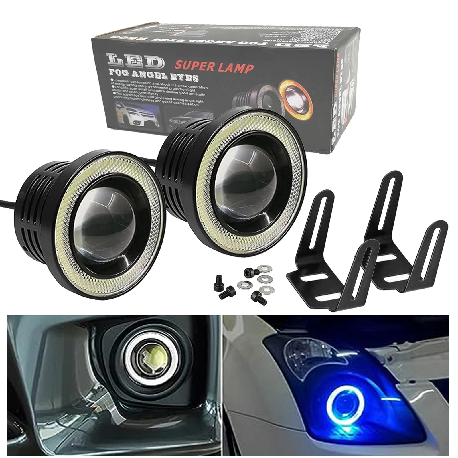 2pcs Projector COB LED Car Fog Light 2.5" 3.0" 3.5" inch 6500K Angel Eyes Halo Rings DRL Auto Truck SUV 12V Fog Lamp Driving
2pcs Projector COB LED Car Fog Light 2.5" 3.0" 3.5" inch 6500K Angel Eyes Halo Rings DRL Auto Truck SUV 12V Fog Lamp Driving