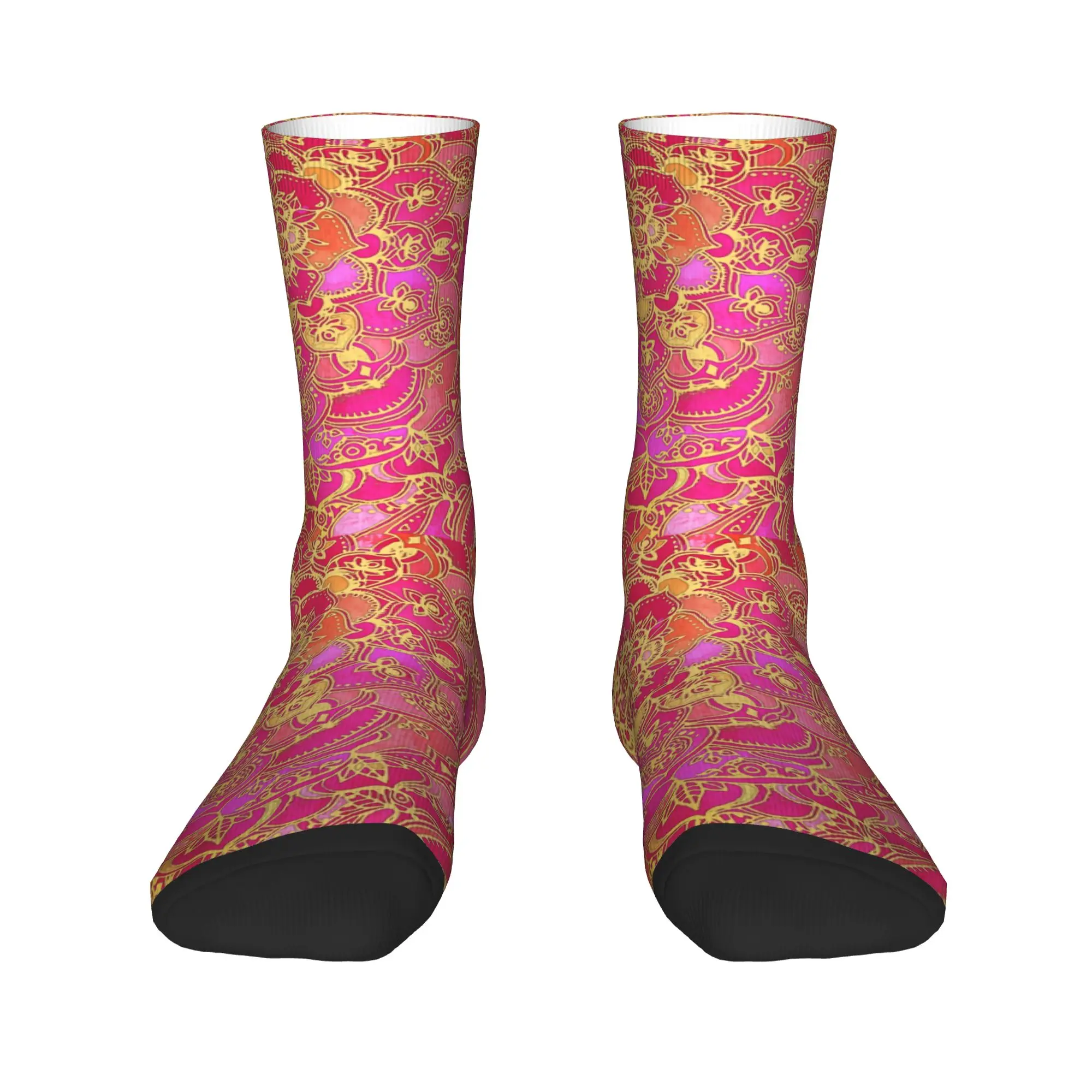 Hot Pink and Gold Baroque Floral Pattern Mens Crew Socks Unisex Cute 3D Printing Dress Socks
Hot Pink and Gold Baroque Floral Pattern Mens Crew Socks Unisex Cute 3D Printing Dress Socks