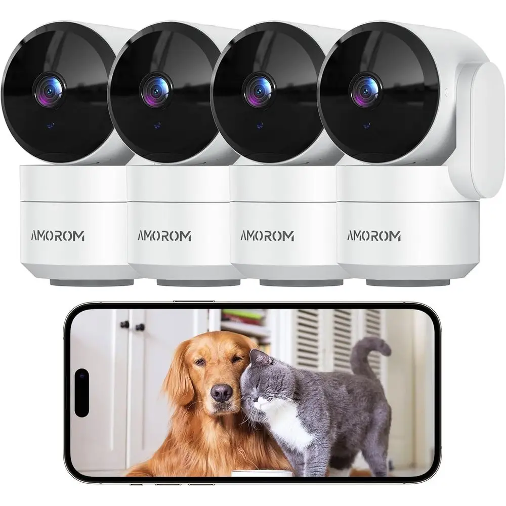 4-Pack Indoor Smart Cameras with 360° View, 2-Way Audio, Night Vision, Motion Alerts, App Control, Cloud & SD Storage, Compatibl
4-Pack Indoor Smart Cameras with 360° View, 2-Way Audio, Night Vision, Motion Alerts, App Control, Cloud & SD Storage, Compatibl