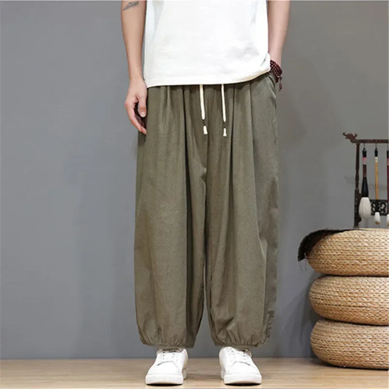Summer Men's Wide Leg Pants Streetwear Hip Hop Casual Trousers Solid Color Breathable Loose Ankle Length Pants Men Harem Trouser
Summer Men's Wide Leg Pants Streetwear Hip Hop Casual Trousers Solid Color Breathable Loose Ankle Length Pants Men Harem Trouser