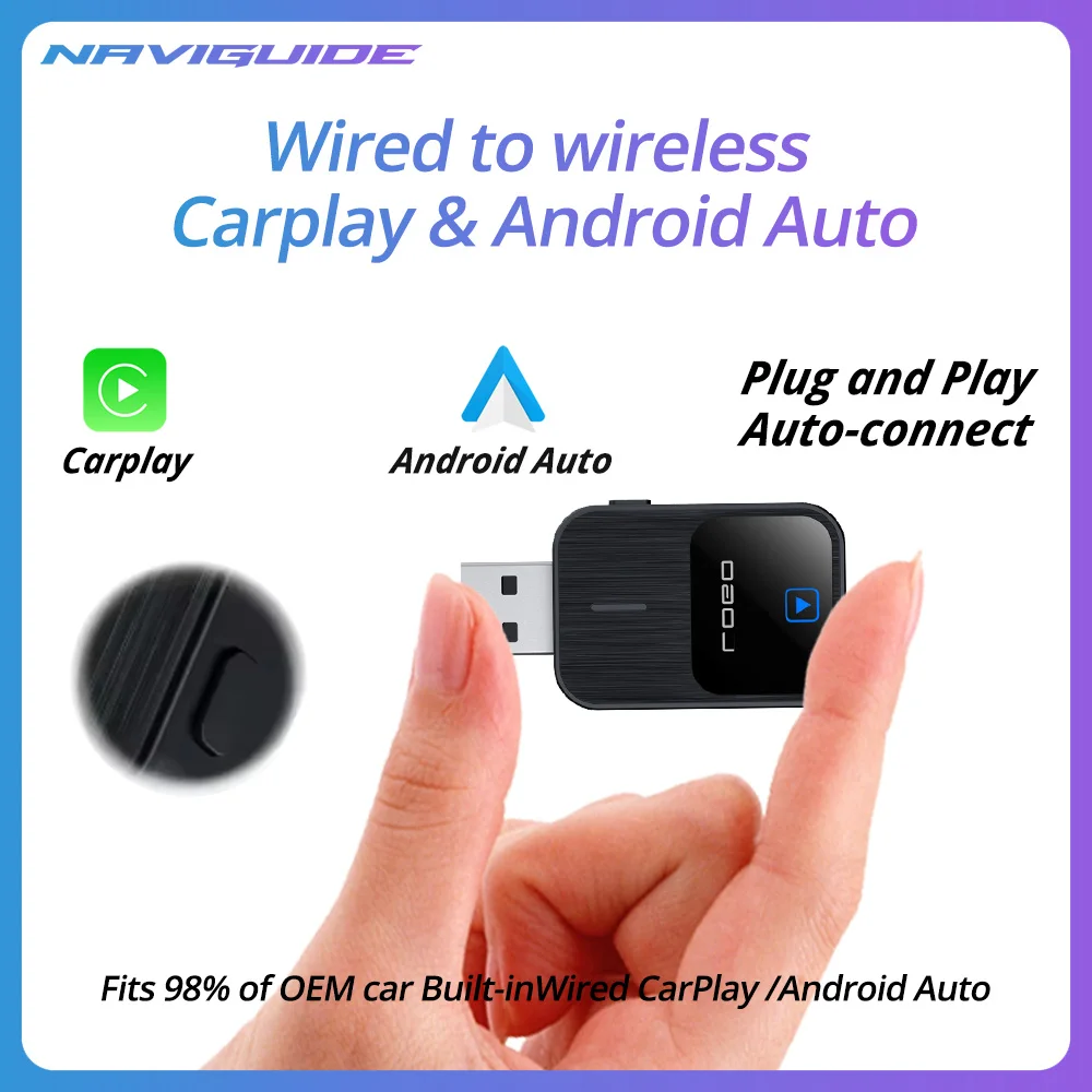 NAVIGUIDE 2 в 1 CarPlay i-Phone для i-Phone Android Проводной к беспроводному Carplay Box USB Type C Plug and play, автоматическое подключение
NAVIGUIDE 2 в 1 CarPlay i-Phone для i-Phone Android Проводной к беспроводному Carplay Box USB Type C Plug and play, автоматическое подключение