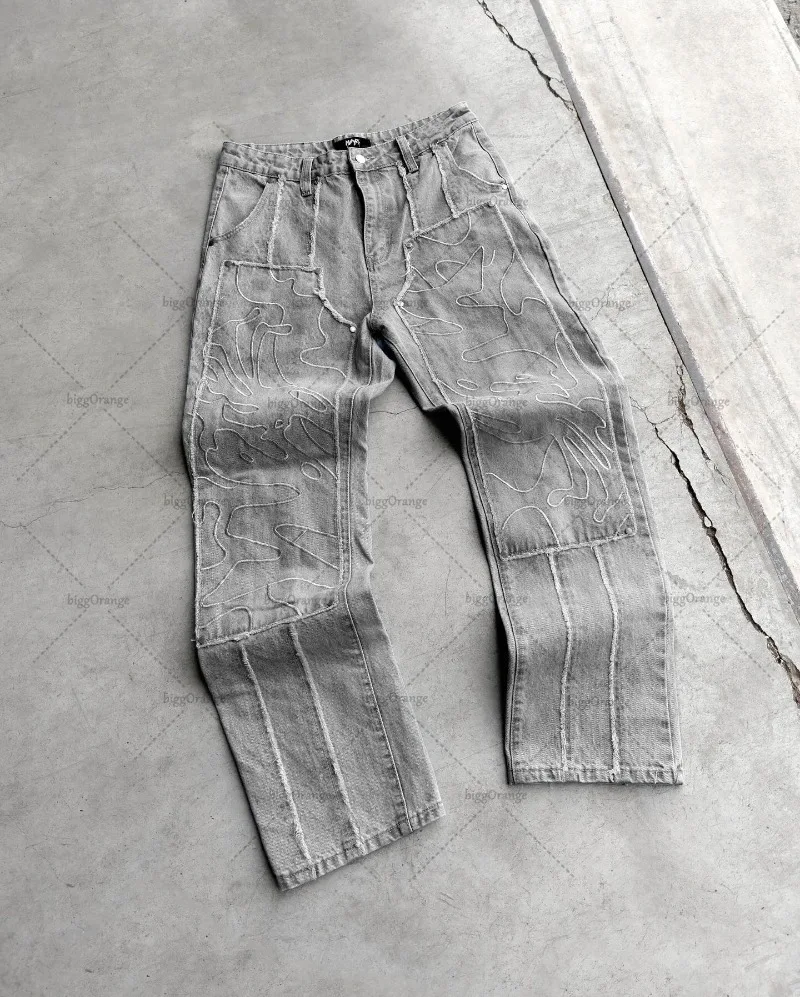 European and American Washed Oversized Jeans Y2K Harajuku Street Personality Embroidery High Waist Straight Wide Leg Pants Men
European and American Washed Oversized Jeans Y2K Harajuku Street Personality Embroidery High Waist Straight Wide Leg Pants Men