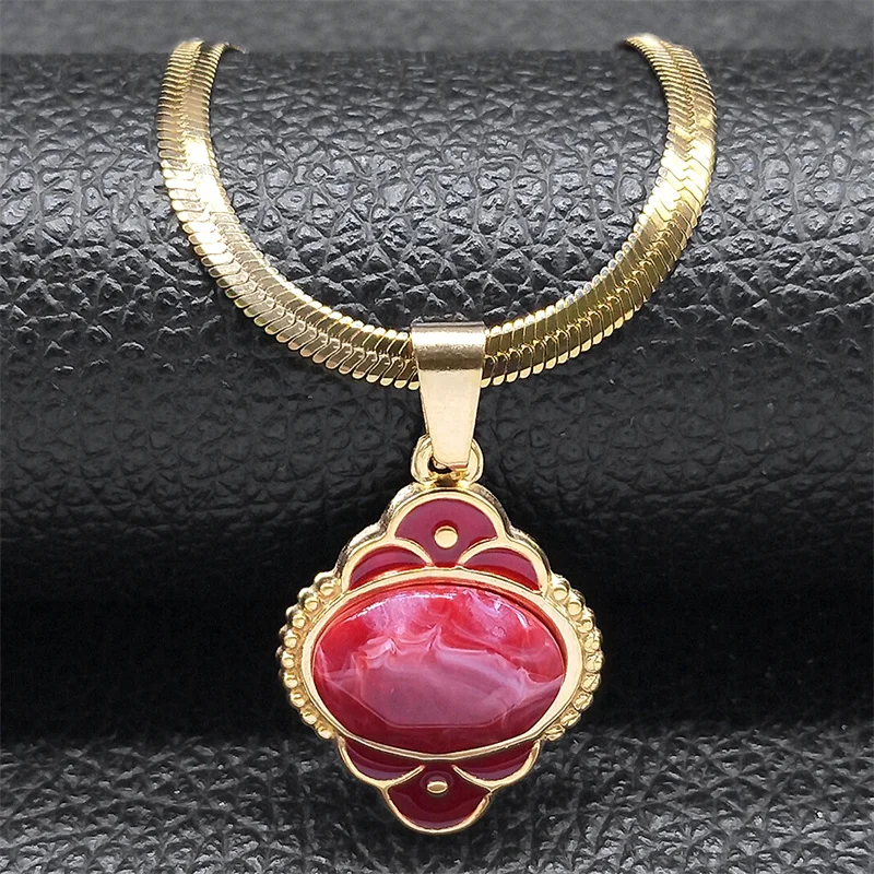 Aesthetic Red Flower Pendant Necklace for Women Stainless Steel Gold Color Charm Clavicle Chain Female Jewelry colar NZZZ386S01
Aesthetic Red Flower Pendant Necklace for Women Stainless Steel Gold Color Charm Clavicle Chain Female Jewelry colar NZZZ386S01