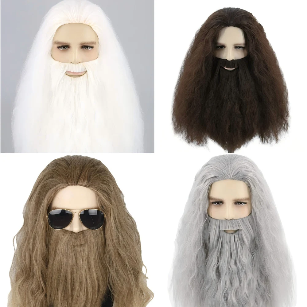 Halloween Men Gandalf Cosplay Wig With Beard Man Christmas Santa Claus Costume Halloween Party Role Play Costumes COS
Halloween Men Gandalf Cosplay Wig With Beard Man Christmas Santa Claus Costume Halloween Party Role Play Costumes COS