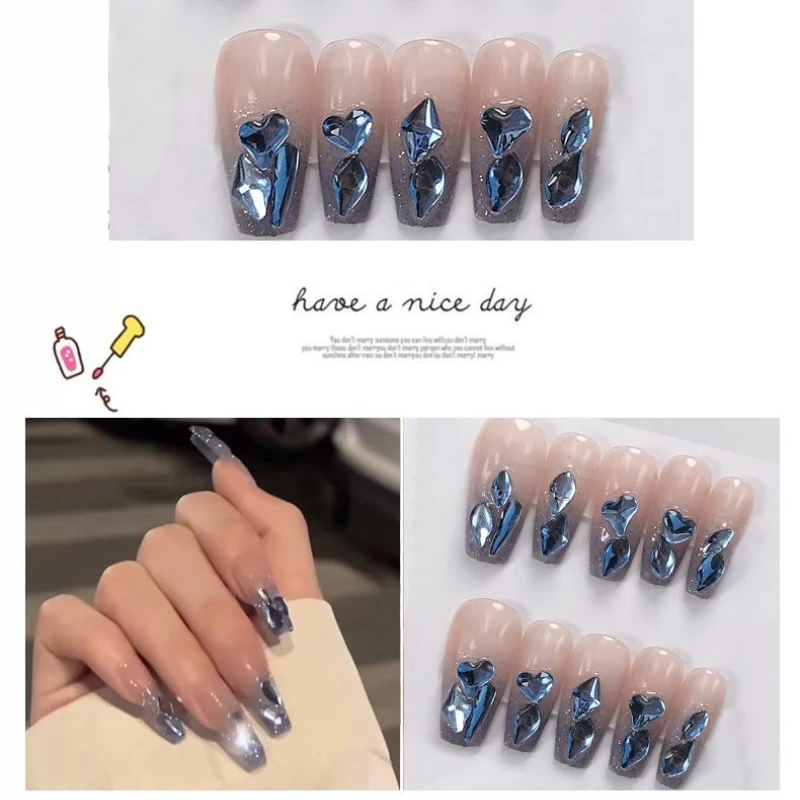 *Purely handmade long phototherapy nail patch custom wearing nail new high-end diamond-encrusted fingernails
*Purely handmade long phototherapy nail patch custom wearing nail new high-end diamond-encrusted fingernails