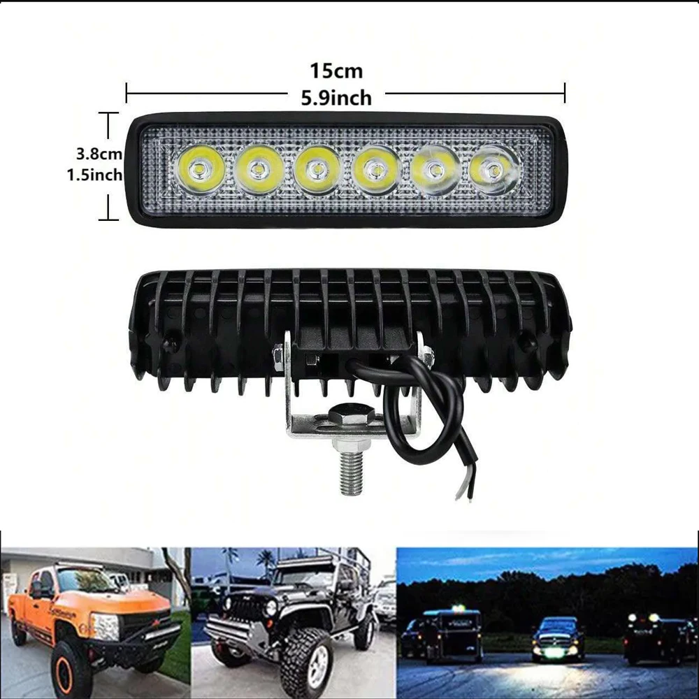 18w 6 LED Car Work Light High Bright Spotlight Universal Offroad Automobile Truck Driving Fog Headlights DRL Driving Lamp 12V
18w 6 LED Car Work Light High Bright Spotlight Universal Offroad Automobile Truck Driving Fog Headlights DRL Driving Lamp 12V