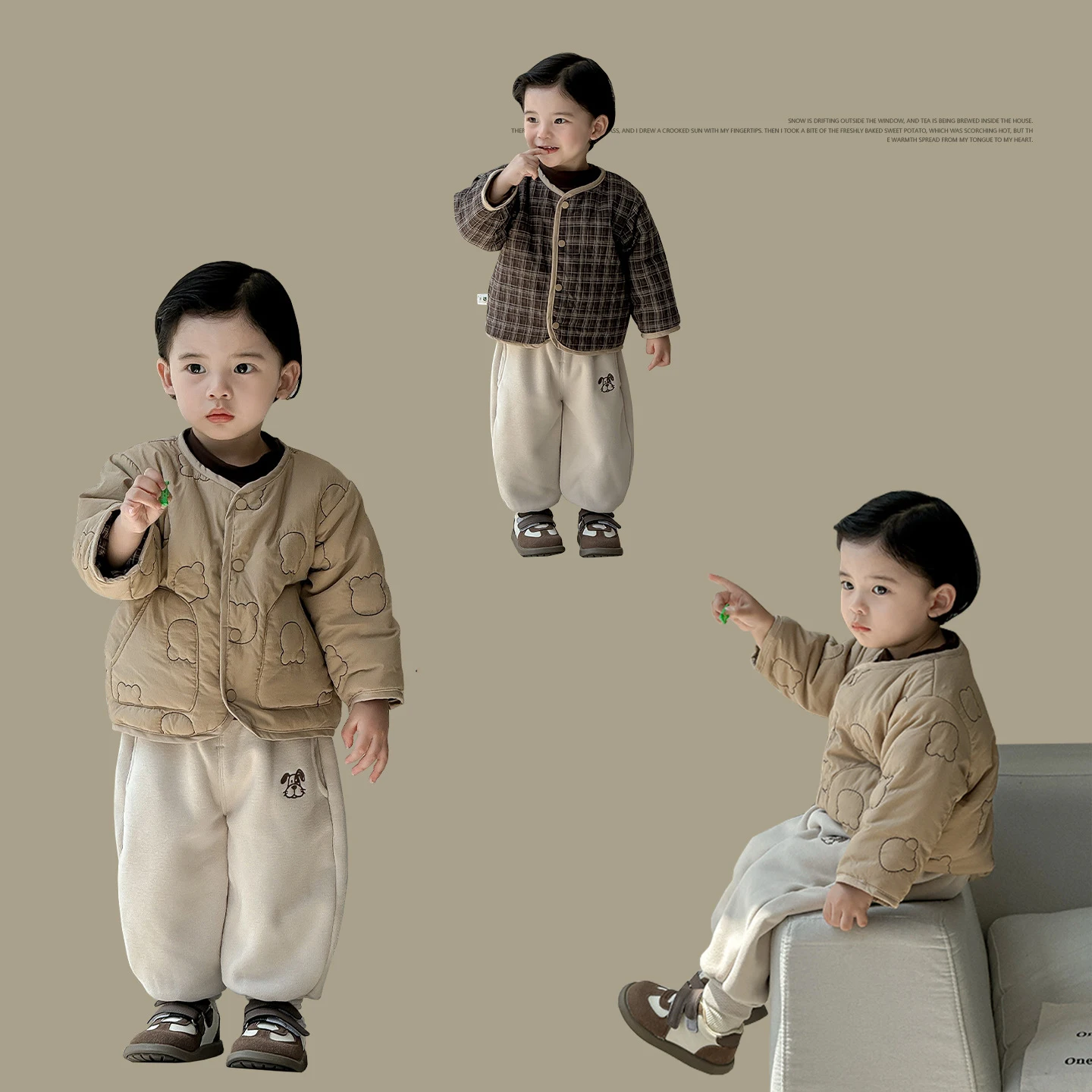 Toddler Girls Two-piece Set 2025 Winter Bear Embroidery Thick Thermal Reversible Parka Mid Waist Infant Newborn Girls Pants
Toddler Girls Two-piece Set 2025 Winter Bear Embroidery Thick Thermal Reversible Parka Mid Waist Infant Newborn Girls Pants