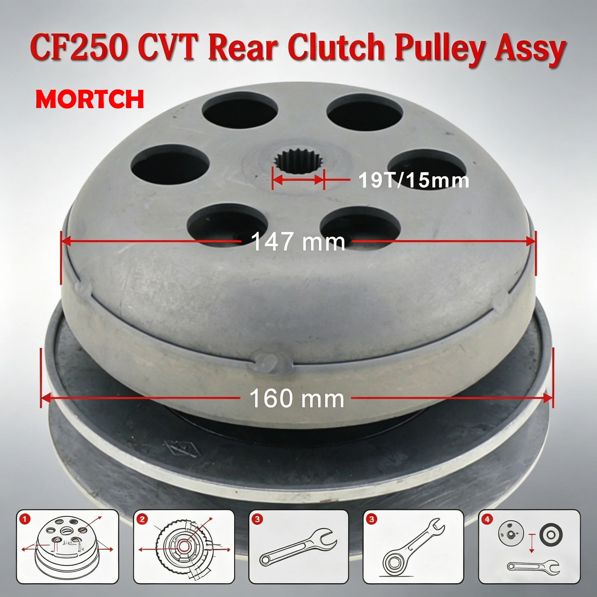 CF250 CVT Rear Clutch Pulley Assy 250-5034A For Jonway JMstar CFmoto Scooter ATV 172mm Engine Replacement Parts
CF250 CVT Rear Clutch Pulley Assy 250-5034A For Jonway JMstar CFmoto Scooter ATV 172mm Engine Replacement Parts