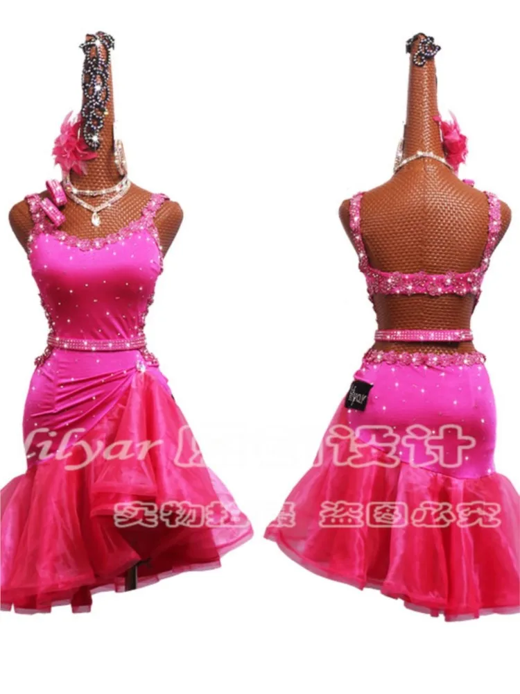 Latin Dance Competition Performance Costumes Adult Daughter Children's Rose Red Lace Embroidered Fishbone Skirt
Latin Dance Competition Performance Costumes Adult Daughter Children's Rose Red Lace Embroidered Fishbone Skirt