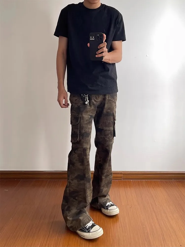 Военные камуфляжные широкие джинсы, мужские и женские облегающие брюки в американском стиле High Street, рабочая одежда, брюки-ножи
Военные камуфляжные широкие джинсы, мужские и женские облегающие брюки в американском стиле High Street, рабочая одежда, брюки-ножи