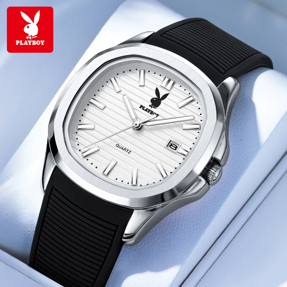 PLAYBOY 3149 Quartz Watch Fashion Brand Luminous Function Calendar Date Window 30M Waterproof Silicone Strap Watch For Men
PLAYBOY 3149 Quartz Watch Fashion Brand Luminous Function Calendar Date Window 30M Waterproof Silicone Strap Watch For Men