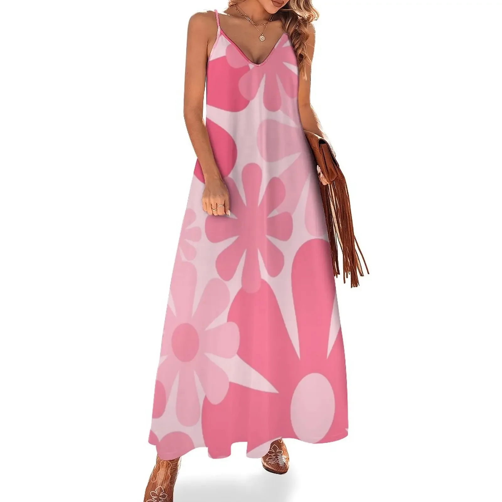 Retro 60s 70s Flowers - Vintage Style Floral Pattern Pink Sleeveless Dress Woman clothes dress korean style Dress
Retro 60s 70s Flowers - Vintage Style Floral Pattern Pink Sleeveless Dress Woman clothes dress korean style Dress