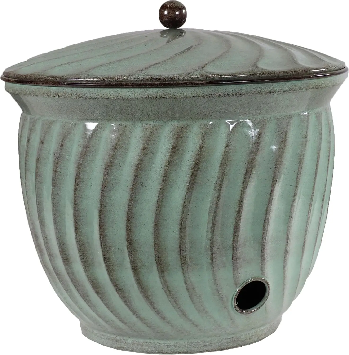 Sage Glaze Finish Metal Garden Hose Storage Pot with Matching Lid, UV Resistant Outdoor Water Hose Holder Container Holds Up to 145 Feet of Hose, Decorative Hose Organizer for Patio, Lawn & Backyard
Sage Glaze Finish Metal Garden Hose Storage Pot with Matching Lid, UV Resistant Outdoor Water Hose Holder Container Holds Up to 145 Feet of Hose, Decorative Hose Organizer for Patio, Lawn & Backyard