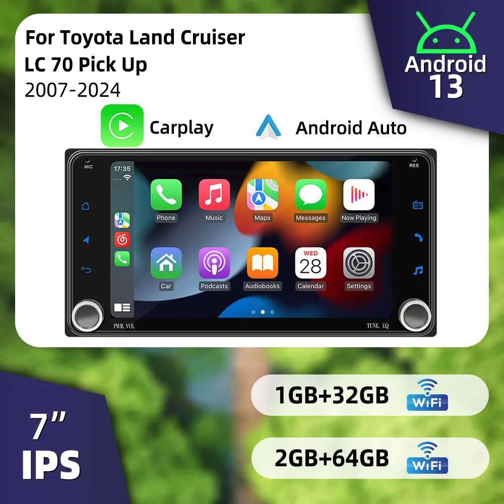 Multimedia Head Unit Carplay Android Auto 7" Android 2 Din Car Radio for Toyota Landcruiser Land Cruiser LC 70 Pick Up 2007-2024
Multimedia Head Unit Carplay Android Auto 7" Android 2 Din Car Radio for Toyota Landcruiser Land Cruiser LC 70 Pick Up 2007-2024