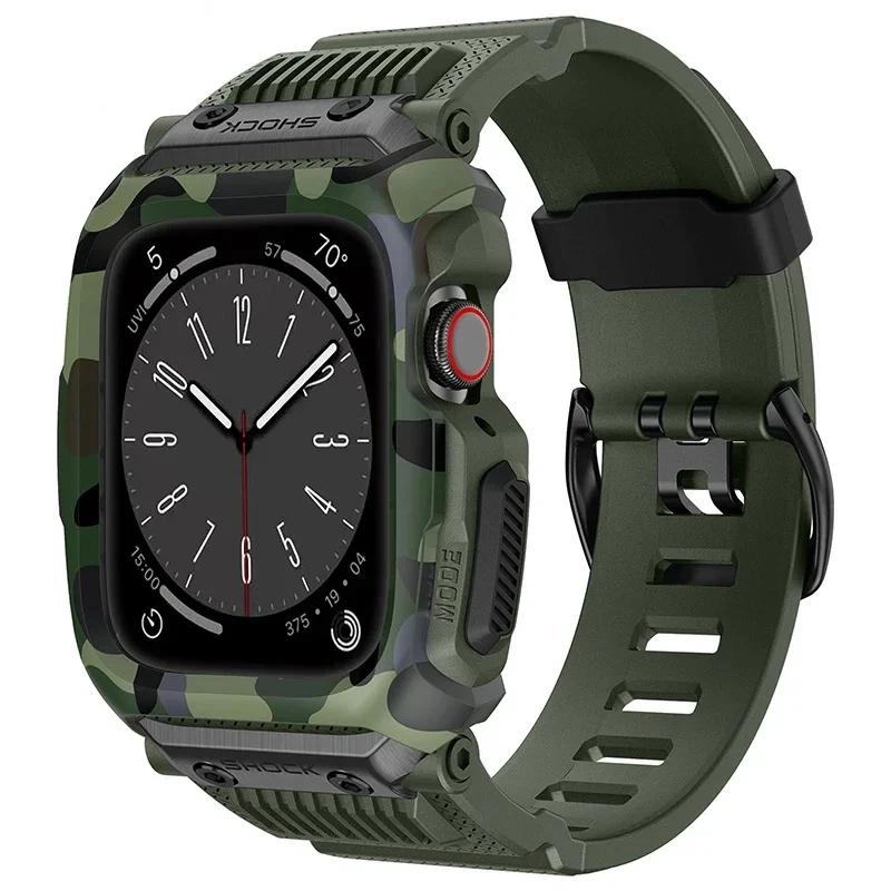 Army Camouflage Sport Case for Apple Watch Band 45mm 42 44mm Waterproof Drop-Resistant Integrated Strap for Iwatch 9 8 7 SE 6 5
Army Camouflage Sport Case for Apple Watch Band 45mm 42 44mm Waterproof Drop-Resistant Integrated Strap for Iwatch 9 8 7 SE 6 5