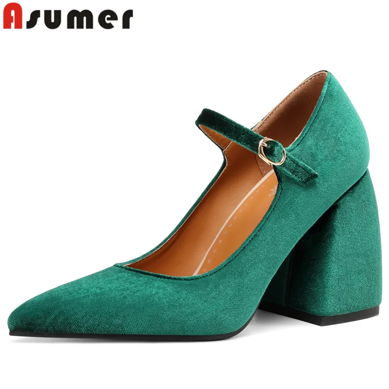 Женские туфли-лодочки из флока ASUMER, на толстом высоком каблуке, размеры 34-48, 2024
Женские туфли-лодочки из флока ASUMER, на толстом высоком каблуке, размеры 34-48, 2024