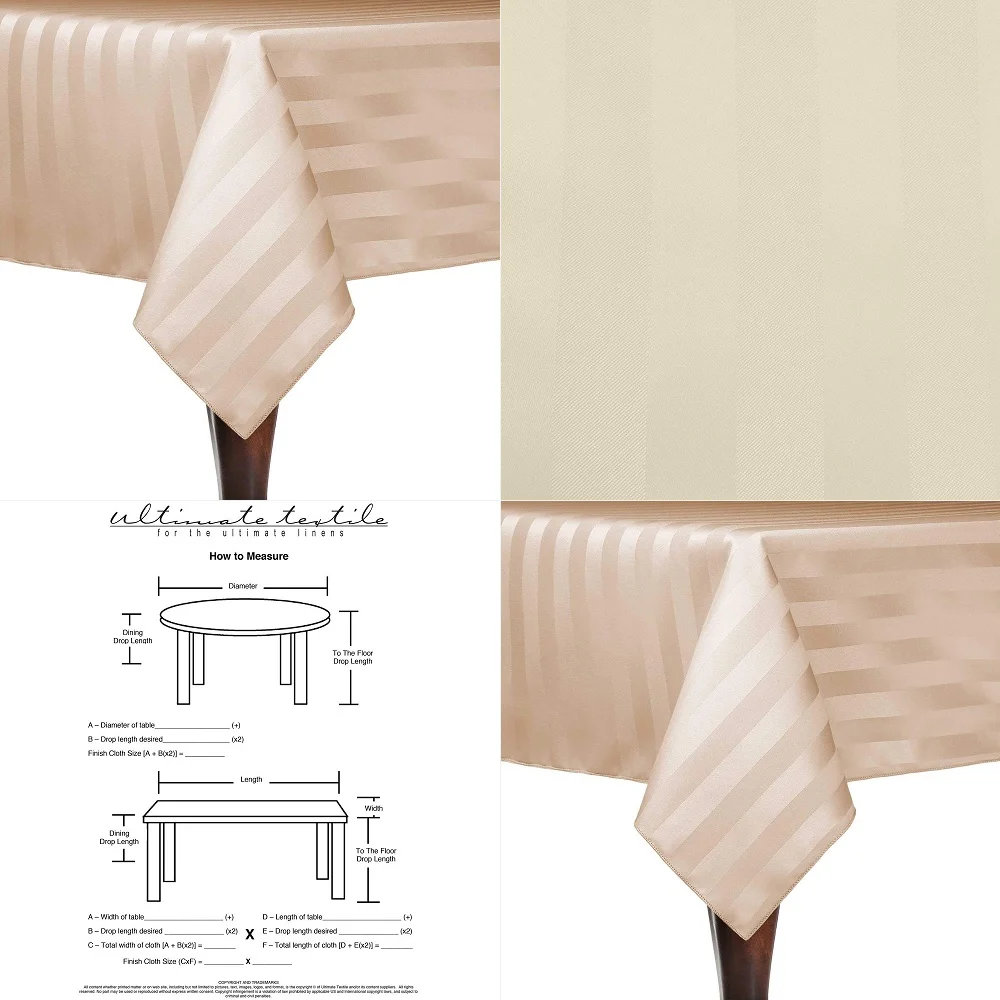 5 Pack SatinStripe 60 x 144Inch Rectangular Tablecloth, Cafe
5 Pack SatinStripe 60 x 144Inch Rectangular Tablecloth, Cafe
