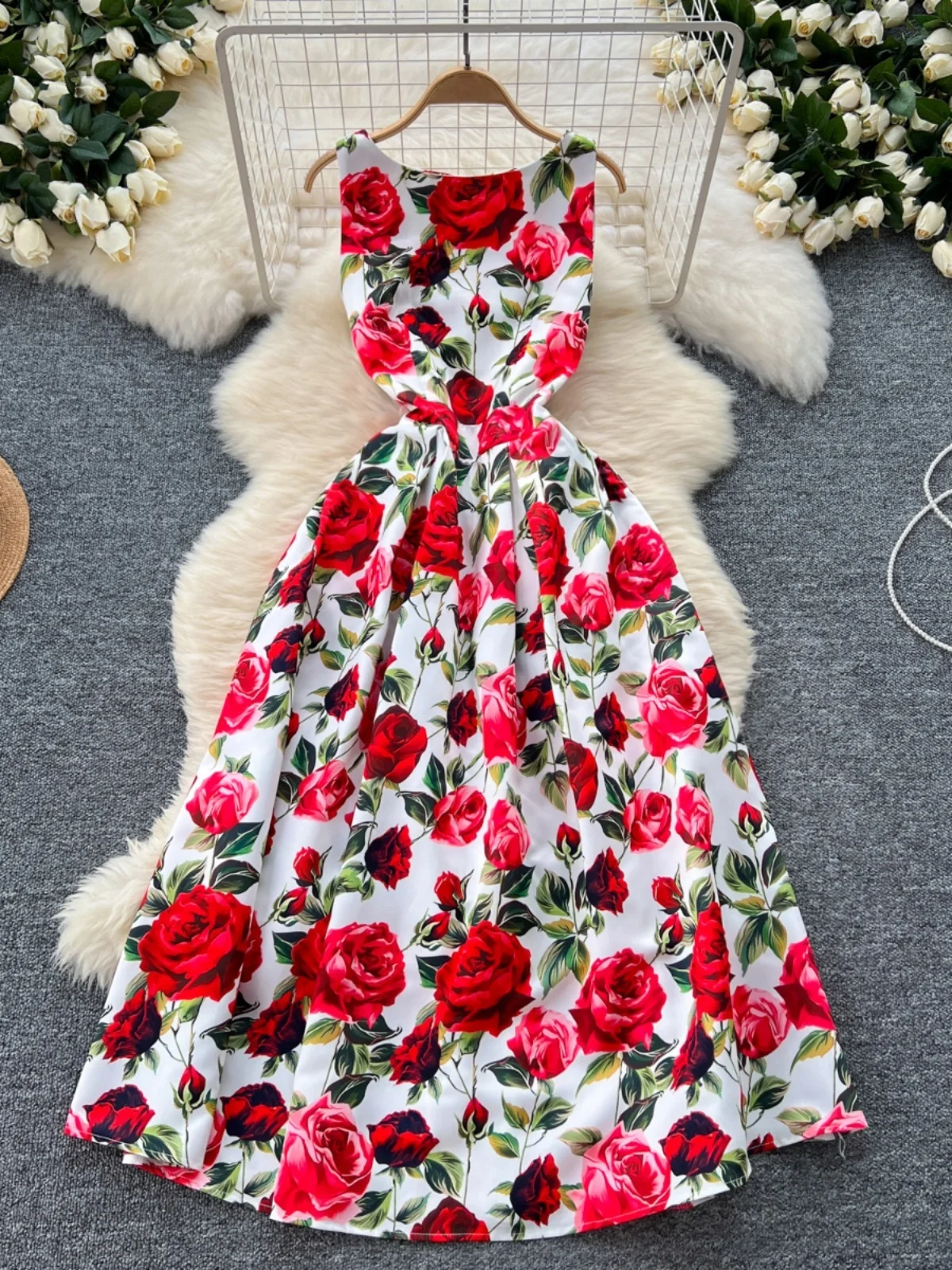 Ele High Waist A-Line Midi Dr Women's Faion Print round Ne Gathered Waist Pleated Svel Spring Summer Autumn
Ele High Waist A-Line Midi Dr Women's Faion Print round Ne Gathered Waist Pleated Svel Spring Summer Autumn