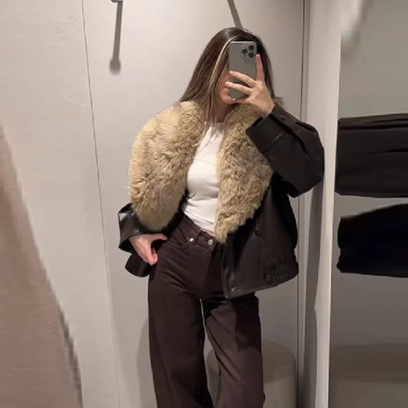 2025 женская модная кожаная куртка из искусственного меха, свободное короткое пальто с хлопковой подкладкой, однотонная теплая куртка с длинными рукавами, новая женская верхняя одежда
2025 женская модная кожаная куртка из искусственного меха, свободное короткое пальто с хлопковой подкладкой, однотонная теплая куртка с длинными рукавами, новая женская верхняя одежда