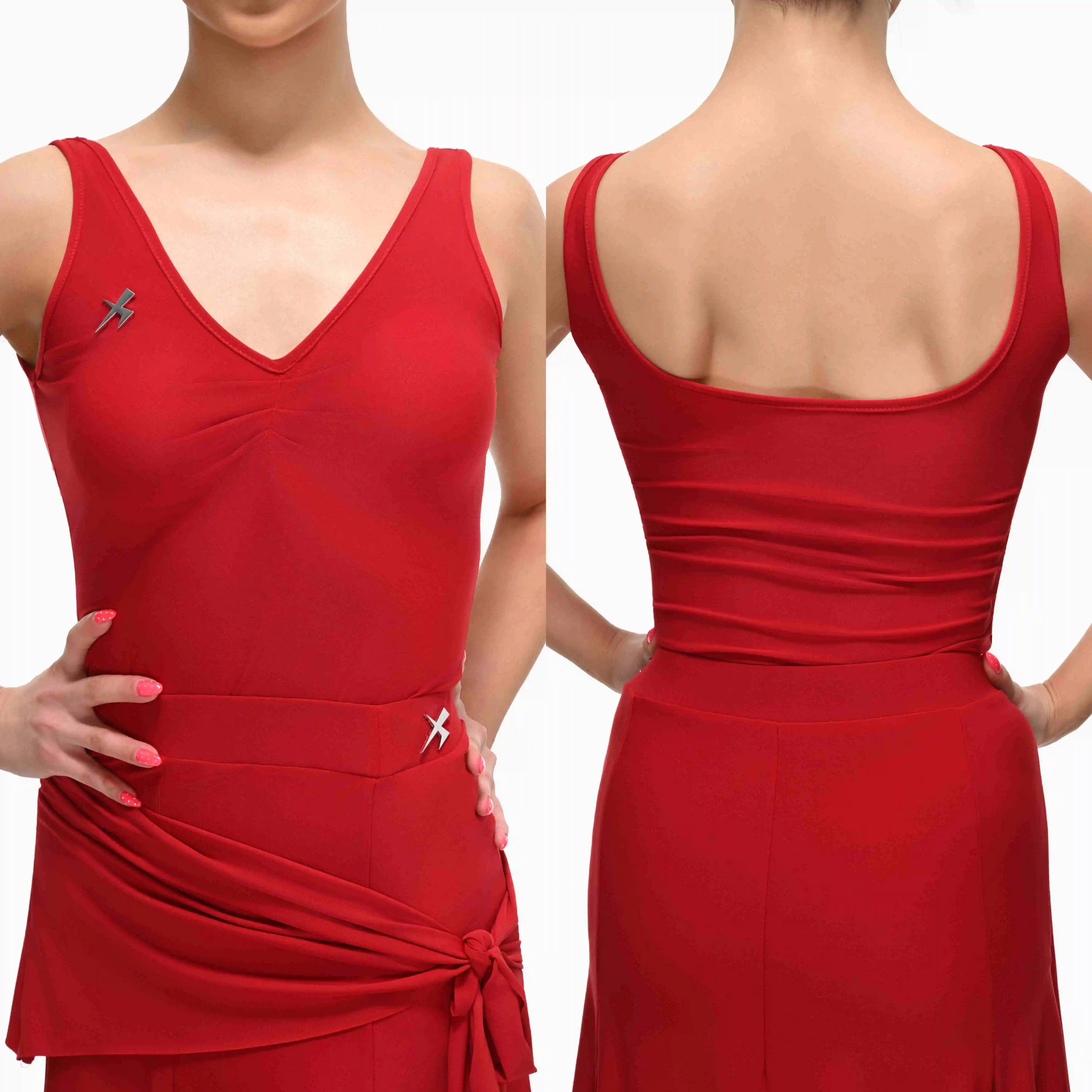 Summer Latin Dance Tops V Neck Sleeveless Bodysuit Slit Skirt Adult Cha Cha Rumba Dance Practice Performance Clothing DNV26972
Summer Latin Dance Tops V Neck Sleeveless Bodysuit Slit Skirt Adult Cha Cha Rumba Dance Practice Performance Clothing DNV26972
