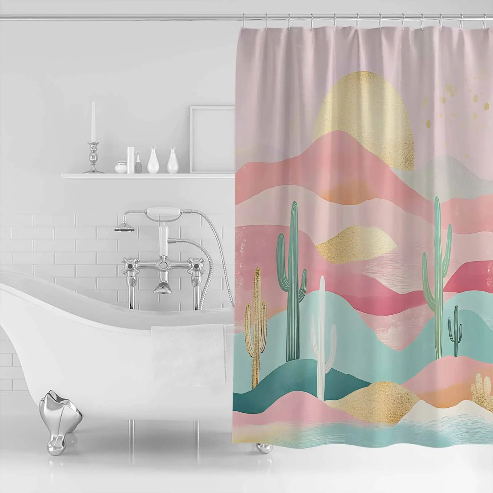 Розовый пустынный кактус, солнечный душ, водонепроницаемая полиэстеровая занавеска для ванной, украшение для дома, аксессуар для ванной комнаты, занавеска
Розовый пустынный кактус, солнечный душ, водонепроницаемая полиэстеровая занавеска для ванной, украшение для дома, аксессуар для ванной комнаты, занавеска