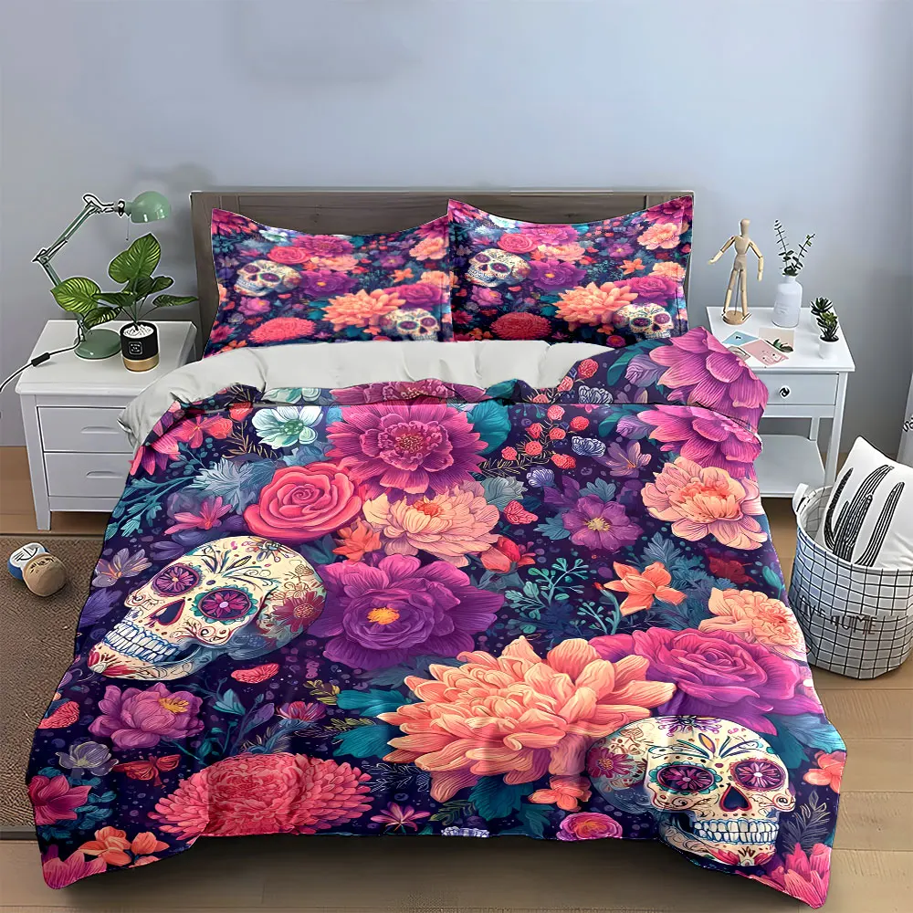 Colorful Skull Floral Decor Set Multiple sizes kid's and adults' bedroom Exquisite 3PC bedding set, gift
Colorful Skull Floral Decor Set Multiple sizes kid's and adults' bedroom Exquisite 3PC bedding set, gift