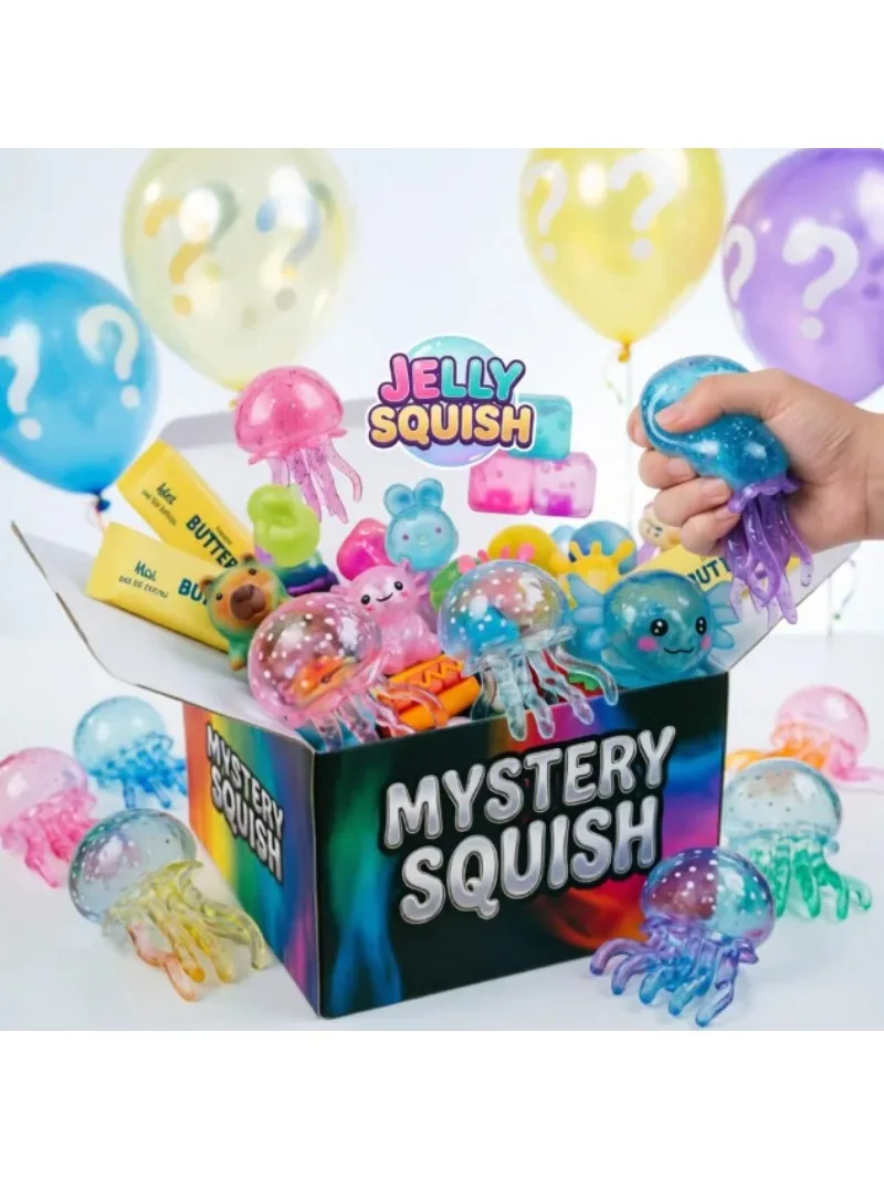 Jelly Squish | Mystery Squish Blind Box, Random Clear Glitter Squish Surprise Inside! random mystery box brings fun blind unboxing for hobby collection
Jelly Squish | Mystery Squish Blind Box, Random Clear Glitter Squish Surprise Inside! random mystery box brings fun blind unboxing for hobby collection