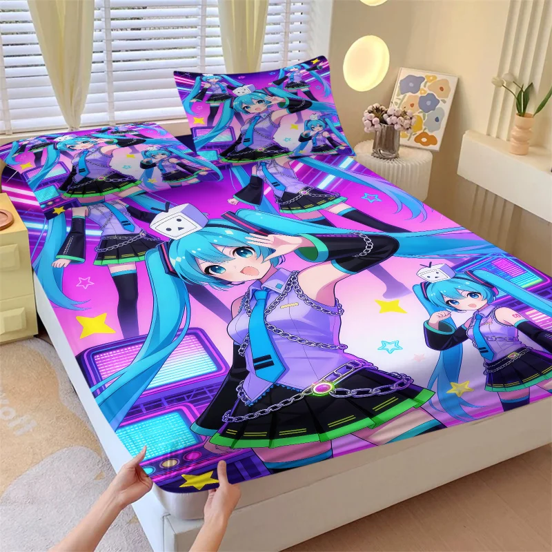 3Pcs Hatsune Miku Fitted Sheet & 2 Pillowcases Excluding Filling Anime Print Bed Sheets Deep Pocket Mattress Protector Fan Gift
3Pcs Hatsune Miku Fitted Sheet & 2 Pillowcases Excluding Filling Anime Print Bed Sheets Deep Pocket Mattress Protector Fan Gift