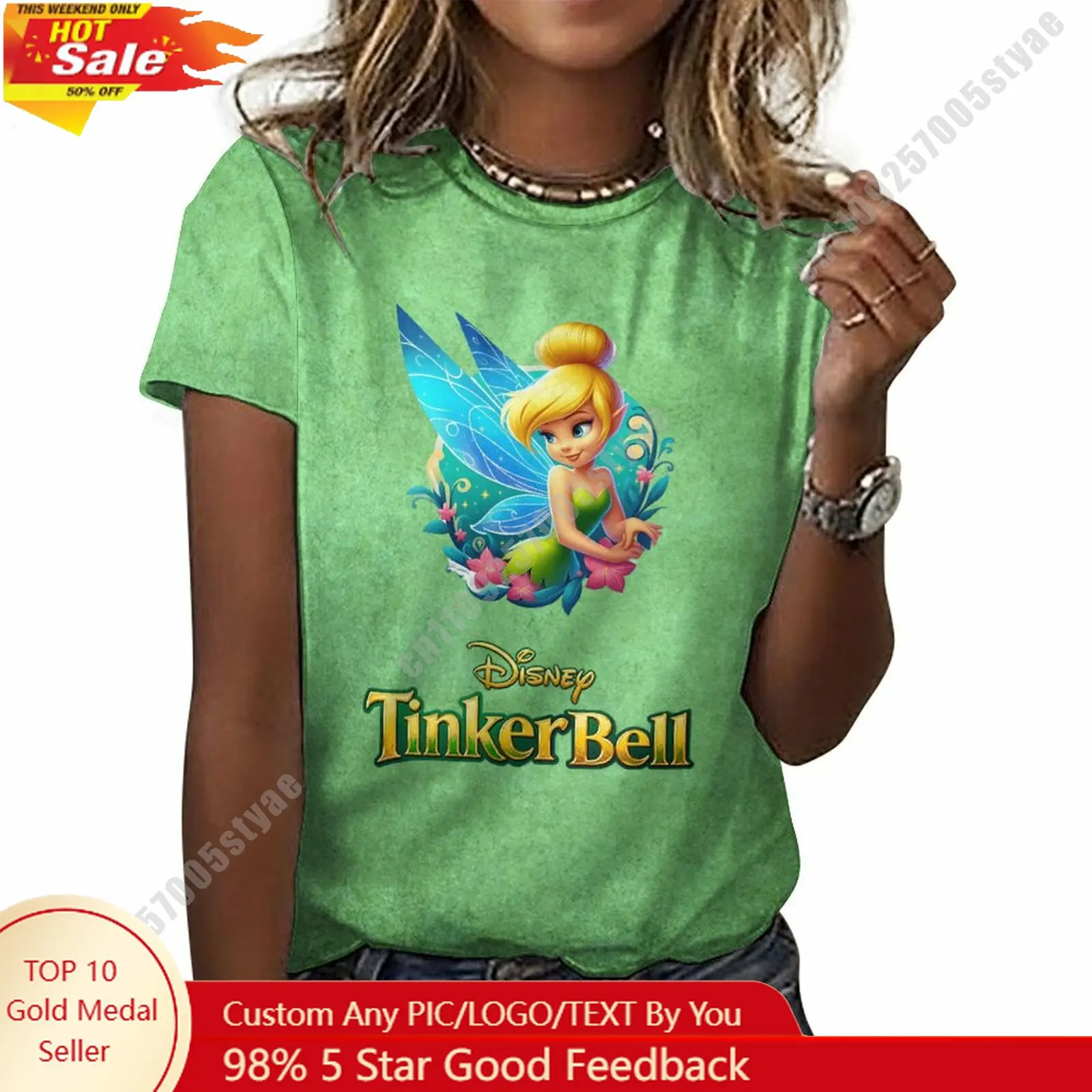 Tinker Bell T Shirt Disney Cartoon Custom Your Own Cotton Tee Personalized Photo Text Casual Street Style Short Sleeved Top
Tinker Bell T Shirt Disney Cartoon Custom Your Own Cotton Tee Personalized Photo Text Casual Street Style Short Sleeved Top