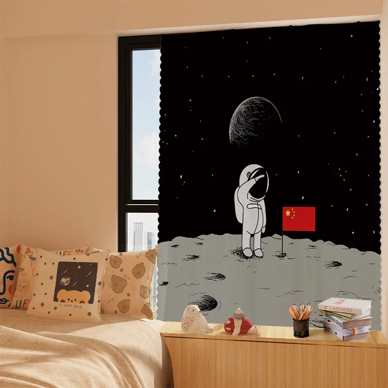 Cartoon space moon bedroom home boy dormitory curtain cloth punching-free installation and pasting curtain.
Cartoon space moon bedroom home boy dormitory curtain cloth punching-free installation and pasting curtain.