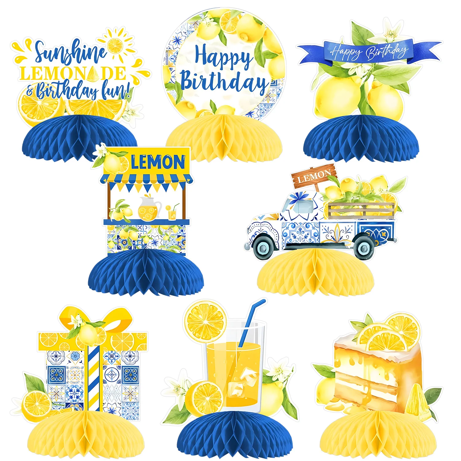 8Pcs Lemon Lemonade Honeycomb Centerpieces Tile and Lemon Birthday Table Decor for Lemon Theme Birthday Party
8Pcs Lemon Lemonade Honeycomb Centerpieces Tile and Lemon Birthday Table Decor for Lemon Theme Birthday Party